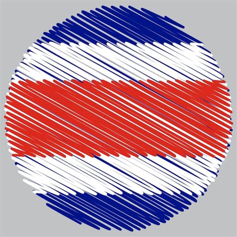 Premium Vector Costa Rica Flag Circle With Scribble Effect