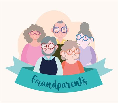 Premium Vector | Happy grandparents day cartoon