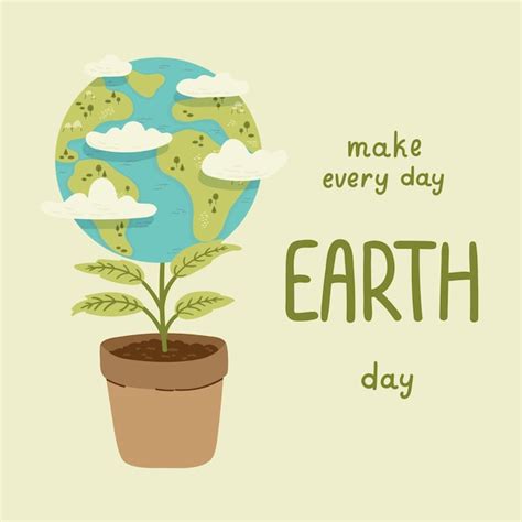 Premium Vector Happy Earth Day Save Nature Vector Eco Illustration