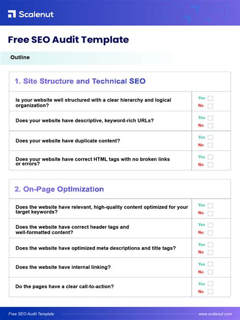 Free Seo Audit Template Pdf Search Engine Optimization Information Retrieval