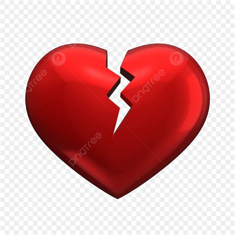 Broken Hearts Clipart Transparent PNG Hd 3d Red Broken Heart Icon