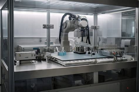 Cleanroom Robot Equipped With Precision Instruments And Tools For