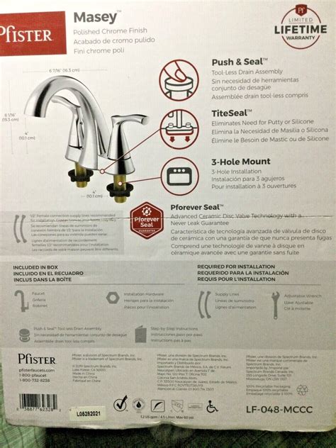 Pfister Masey Polished Chrome 2 Handle 4 In Centerset Faucet Lf 048 Mccc New 38877623282 Ebay