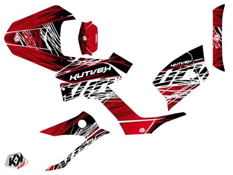 Kymco 250 MXU ATV Eraser Graphic Kit Red White Kutvek Kit Graphik