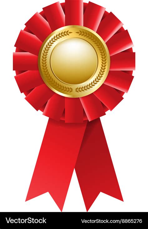 Red Award Rosette Royalty Free Vector Image Vectorstock