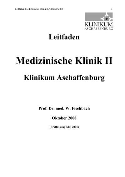 Leitfaden Medizinische Klinik Ii Klinikum Aschaffenburg