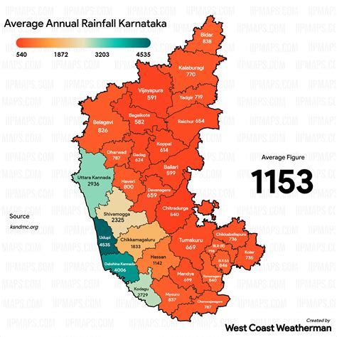 West Coast Weatherman On Twitter Made A District Wise Map Of Average