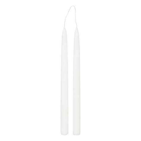 Lot de 2 bougies bâtons Hugo en coton H30cm blanc Atmosphera