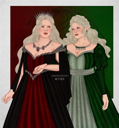 Rhaenyra And Helaena Targaryen By Rozsesandart Em Fogo E Gelo A