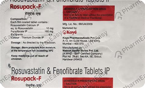 Rosupack F Strip Of Tablets Uses Side Effects Price Dosage