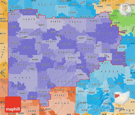 Political Shades Map of ZIP Codes Starting with 458