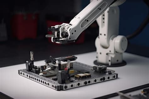 Premium Ai Image Closeup Of Robot Arm With Tools And Parts For Repair