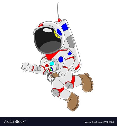 Cartoon Astronaut Flying Royalty Free Vector Image