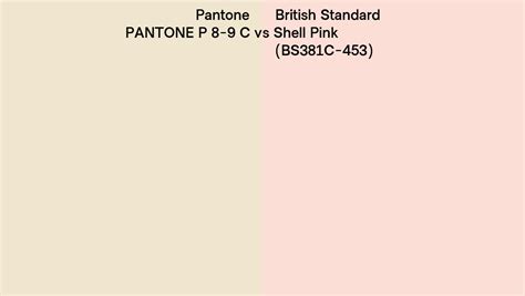 Pantone P 8 9 C Vs British Standard Shell Pink Bs381c 453 Side By