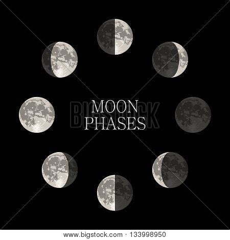 Moon Phases Night Vector & Photo (Free Trial) | Bigstock