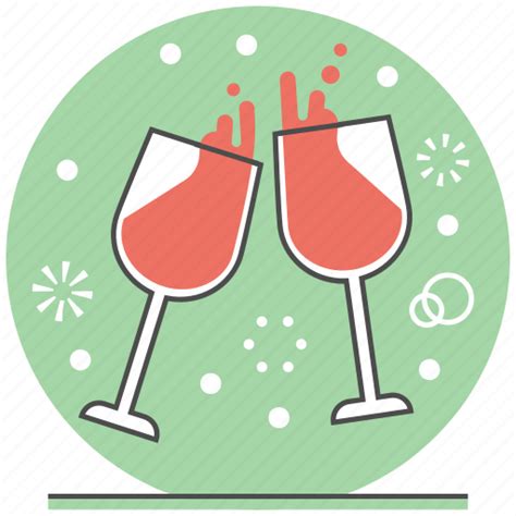 Celebration Cheer Christmas Concept Merry New Year Wine Glass Icon