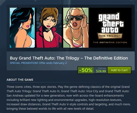 Definitive Edition now available on Steam : r/GTATrilogy