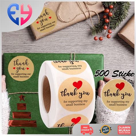 Jual EYSTOR 1 Roll 500Pcs Stiker Label Thank You Sticker Craft