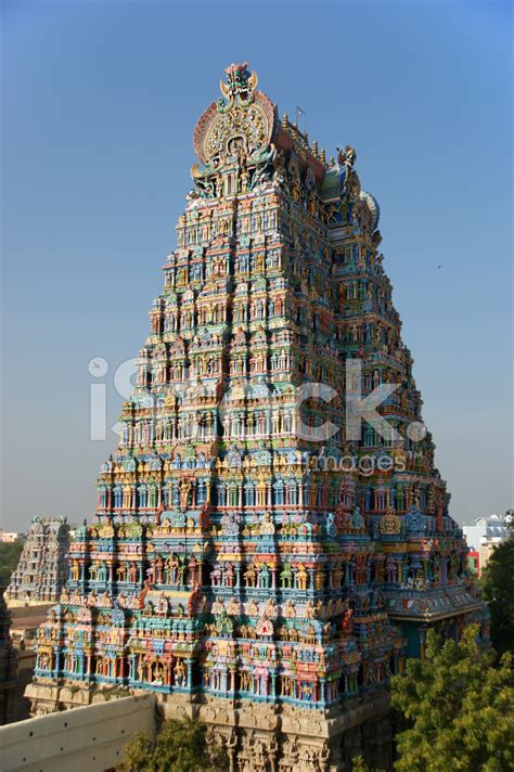 Meenakshi Hindu Temple In Madurai Tamil Nadu South India Stock Photo