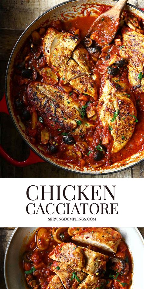 Chicken Cacciatore Serving Dumplings