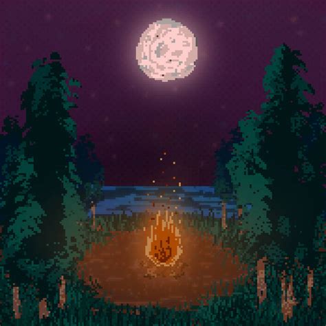 Pixel Campfire by taoistviking on DeviantArt