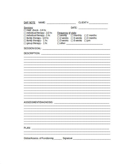 Social Work Progress Note Template Database