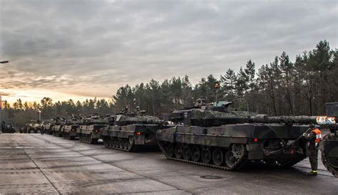 Column of Bundeswehr Leopard 2 as part of NATO Response Force ...