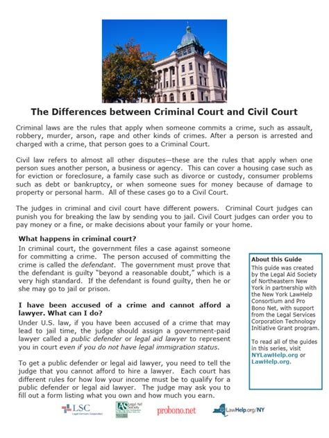 Differences Between Criminal and Civil Court | PDF | Public Defender ...