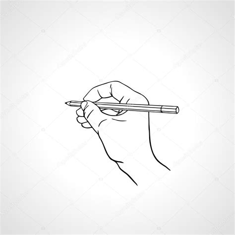 Outline hand writing with a pencil. Vector illustration — Stock Vector ...