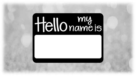 Word Clipart: Black Name Badge hello My Name Is in - Etsy