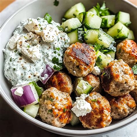 greek chicken meatballs homemade tzatziki