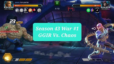 Mcoc Season War Ggir Vs Chaos Youtube