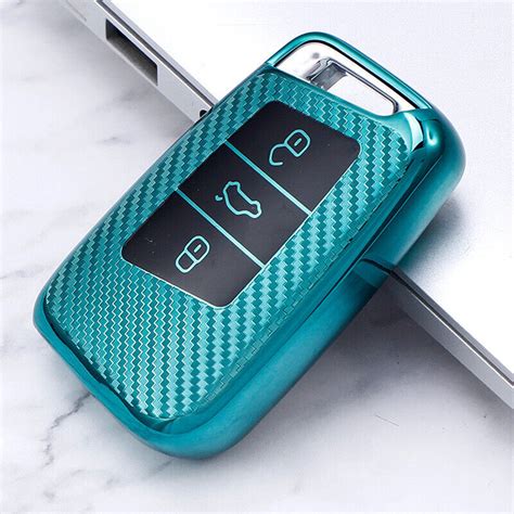 TPU Carbon Fiber Car Remote Smart Key Fob Case Cover For VW Arteon