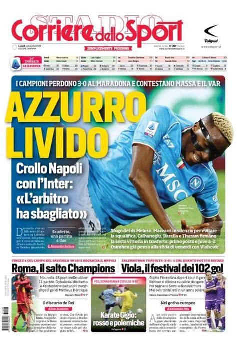 Prima Pagina Cds Campania Azzurro Livido