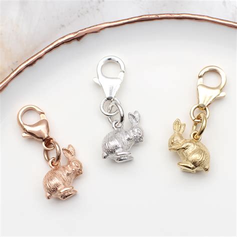 Sterling Silver Or 18ct Rose Gold Plated Tiny Bunny Charm Hurleyburley