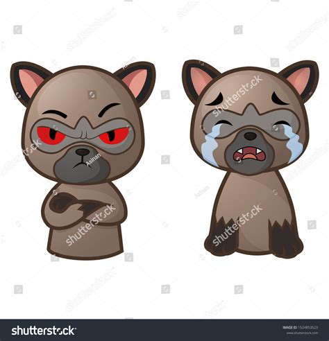 Cartoon Siamese Cat Angry Cry Emoticons Stock Vector (Royalty Free ...