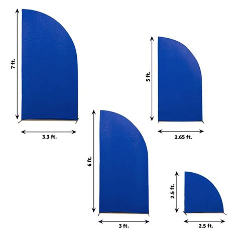 Set Of Matte Royal Blue Fitted Spandex Half Moon Wedding Arch Covers