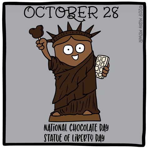 October 28 (every year): National Chocolate Day; Statue of Liberty Day – Holiday Doodles!