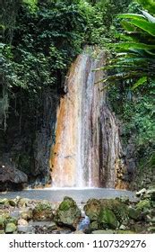 Diamond Waterfall St Lucia Botanical Gardens Stock Photo