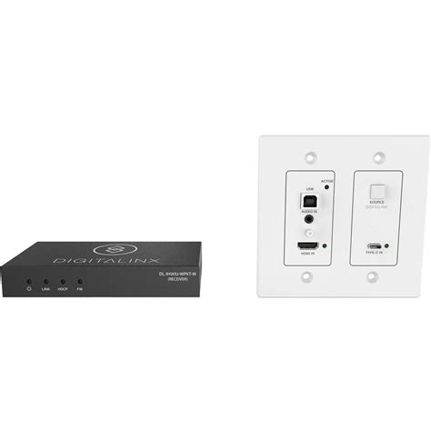 Digitalinx HDMI USB C HDBaseT Wall Plate DL 1H1A1UC WPKT W B H