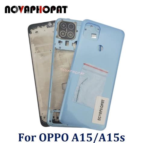 Novaphopat For OPPO A15 A15s A35 Battery Door Cover Rear Case Back