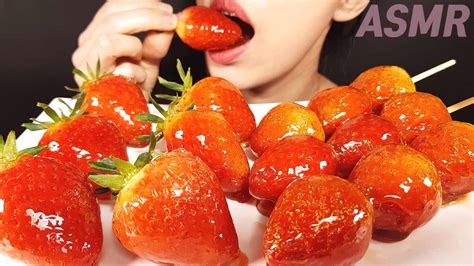 Asmr Candied Strawberry 딸기 탕후루 먹방 Mukbang Eating Sounds No Talking