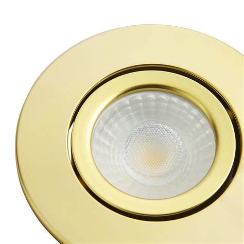 Revive Satin Brass IP65 LED Fire Rated Tiltable Downlight