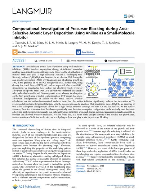 Pdf Computational Investigation Of Precursor Blocking During Area