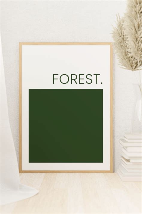 Forest Green Block Colour Art Prints Colourful Print Etsy