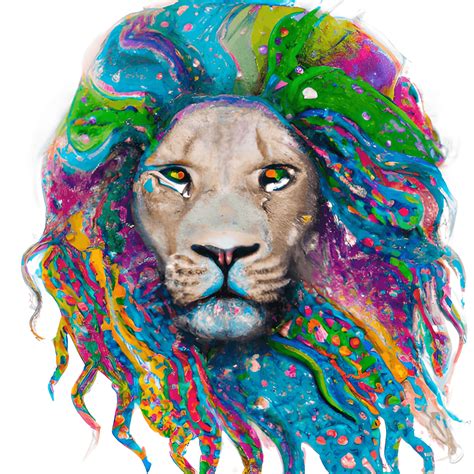 K Clear Colors Drop Color Dyeing Full Face Lion Graphic Creative