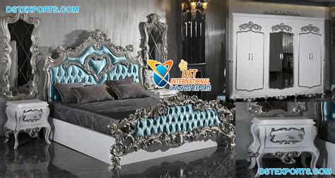 Silver Carved Antique Bedroom Furniture Set Dst International