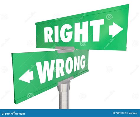 Right Vs Wrong Correct Way Route Direction Signs Stock Illustration Illustration Of Point