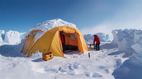 Premium Photo | Camping in the snow