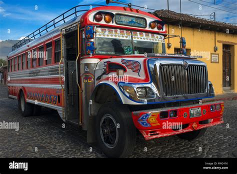 Chicken Bus Antigua Guatemala Central America Antigua Typical